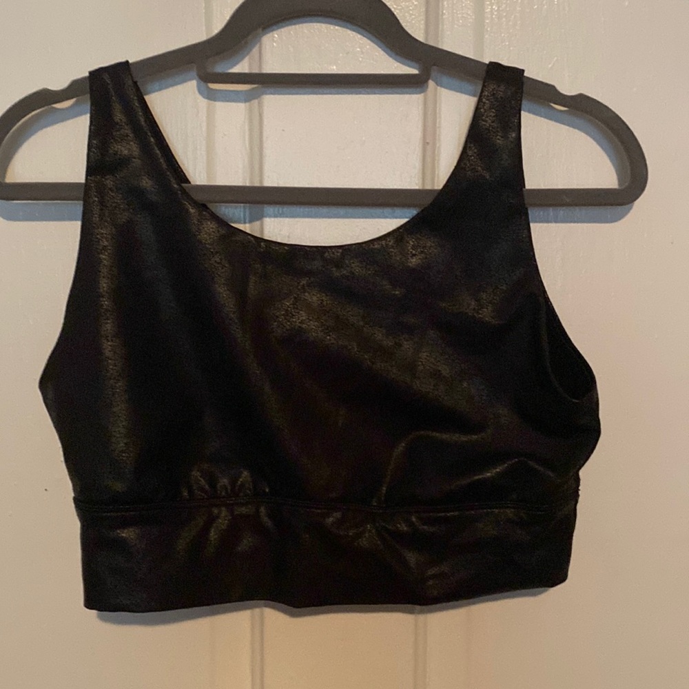Offline by Aerie bra (matching leggings listed too) faux leather large crackle